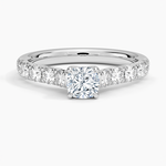 Anthology Half Coverage Diamond Ring (1/2 ct. tw.) Platinum Cushion Engagement Ring