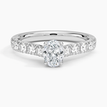 Anthology Half Coverage Diamond Ring (1/2 ct. tw.) Platinum Oval Engagement Ring