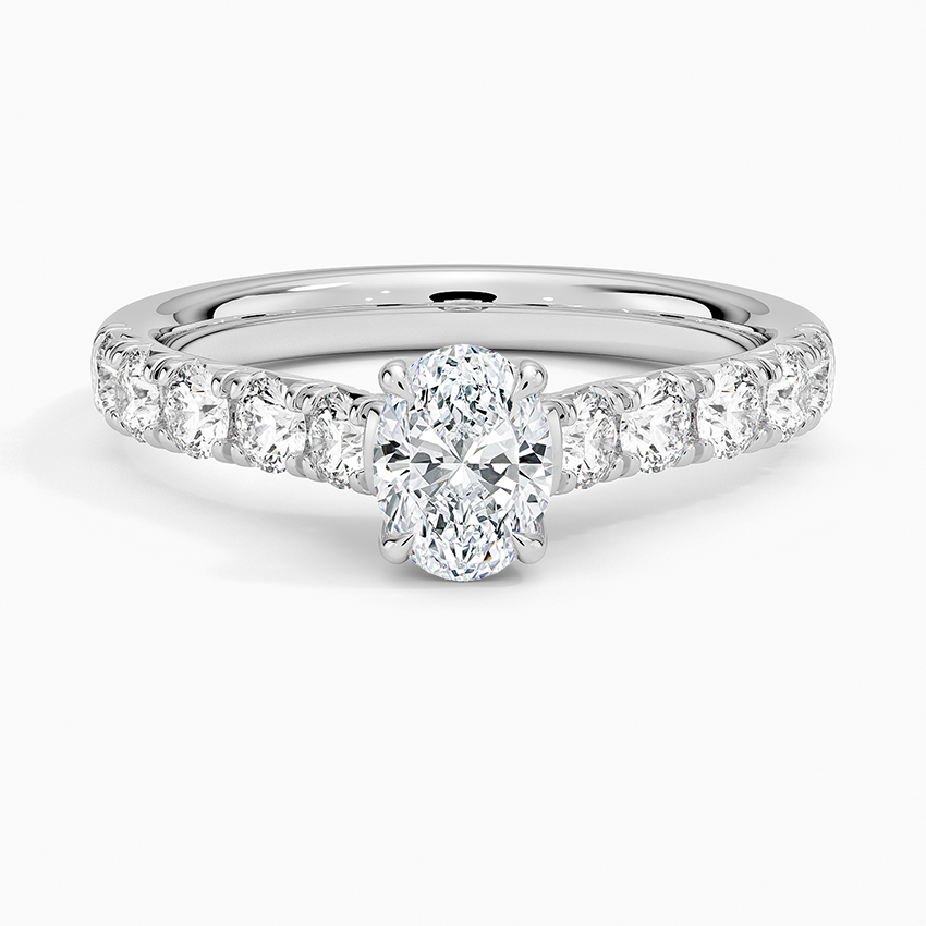 Anthology Half Coverage Diamond Ring (1/2 ct. tw.) Platinum Oval Engagement Ring