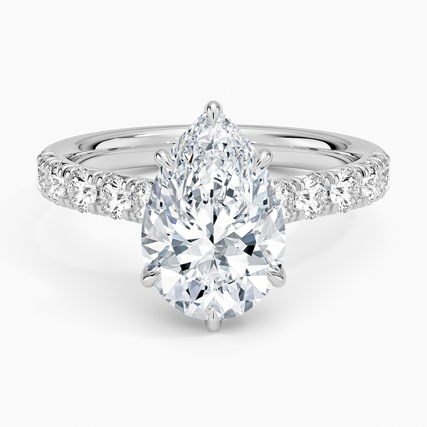 Anthology Half Coverage Diamond Ring (1/2 ct. tw.) Platinum Pear Engagement Ring