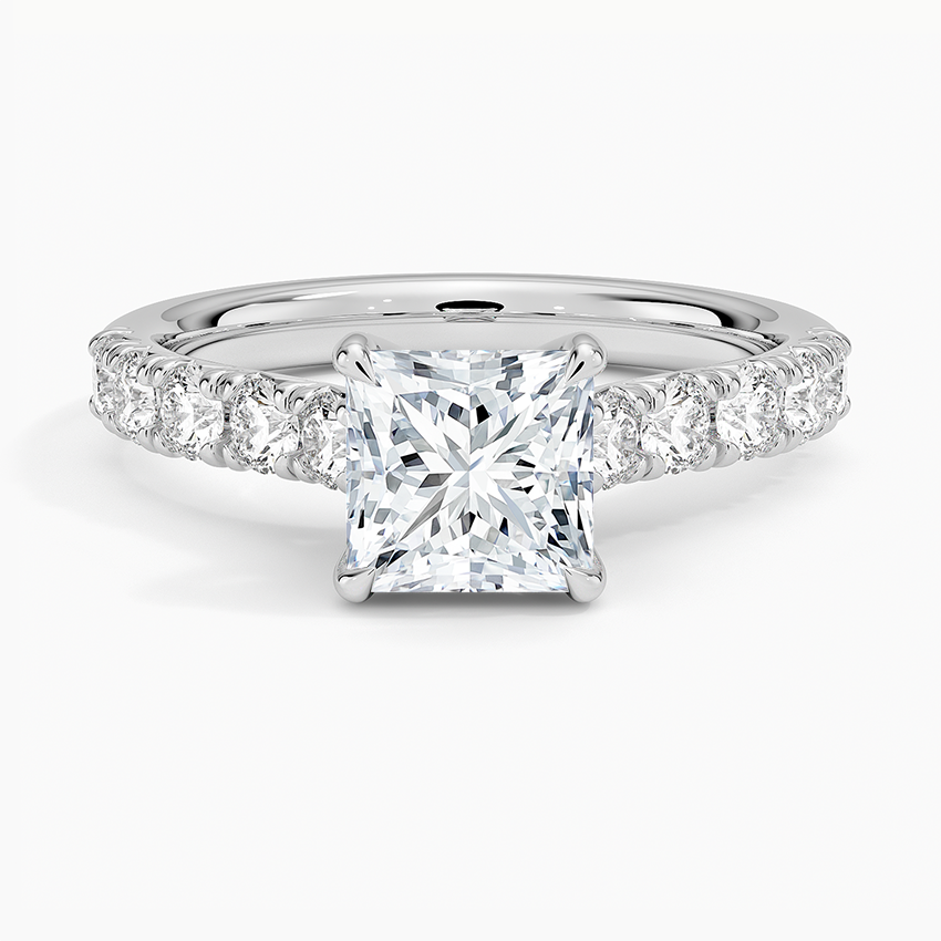 Anthology Half Coverage Diamond Ring (1/2 ct. tw.) Platinum Princess Engagement Ring