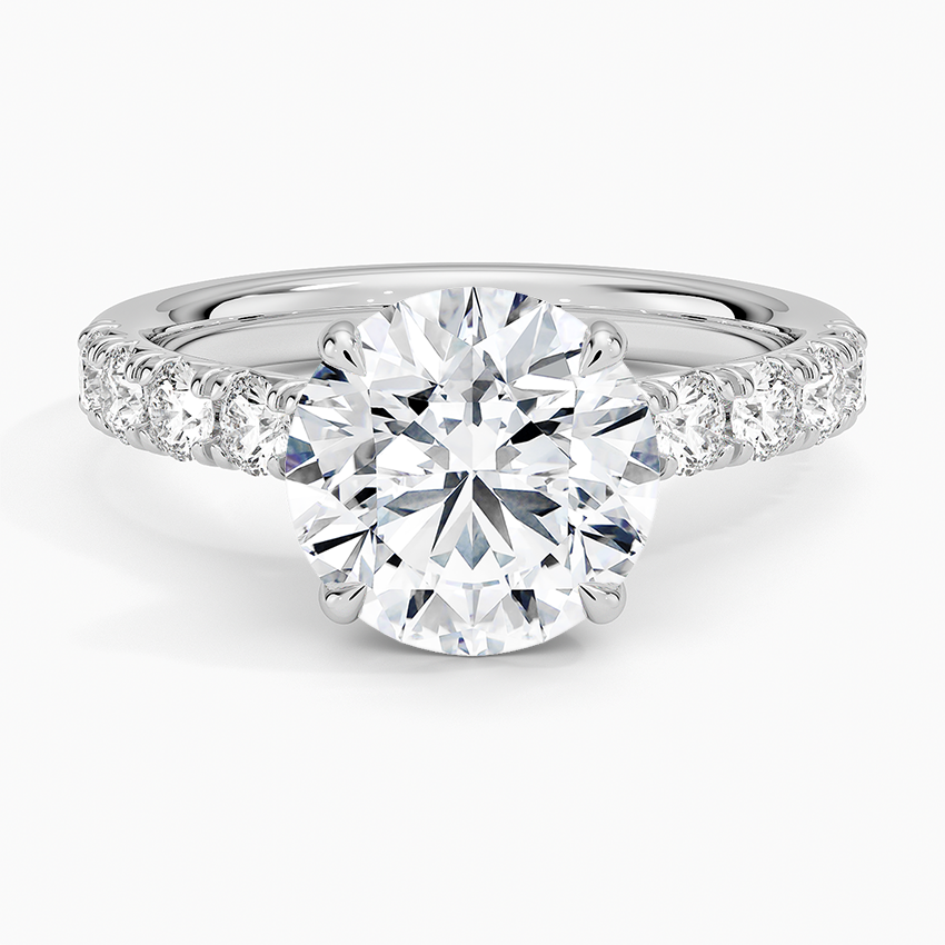 Anthology Half Coverage Diamond Ring (1/2 ct. tw.) Platinum Round Engagement Ring