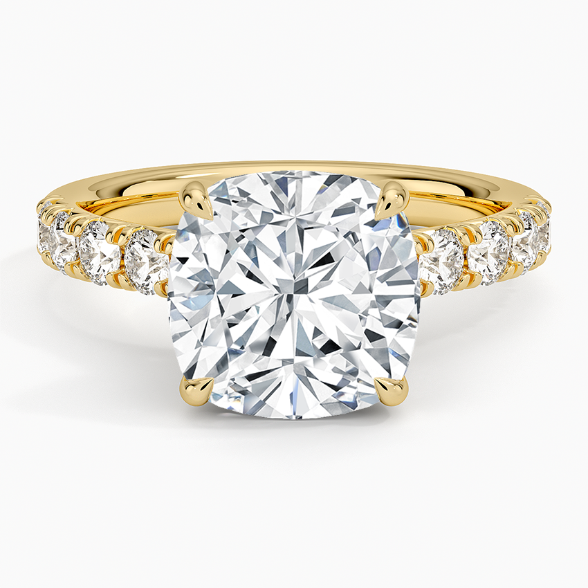 Anthology Half Coverage Diamond Ring (1/2 ct. tw.) Yellow Gold 18k Cushion Engagement Ring