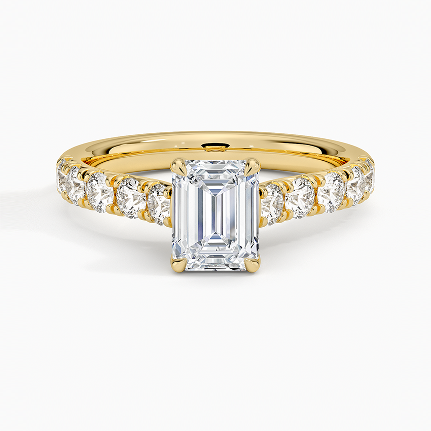 Anthology Half Coverage Diamond Ring (1/2 ct. tw.) Yellow Gold 18k Emerald Engagement Ring