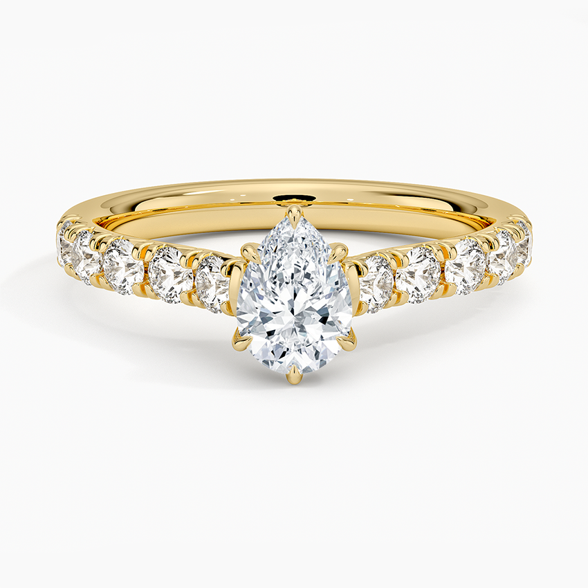 Anthology Half Coverage Diamond Ring (1/2 ct. tw.) Yellow Gold 18k Pear Engagement Ring