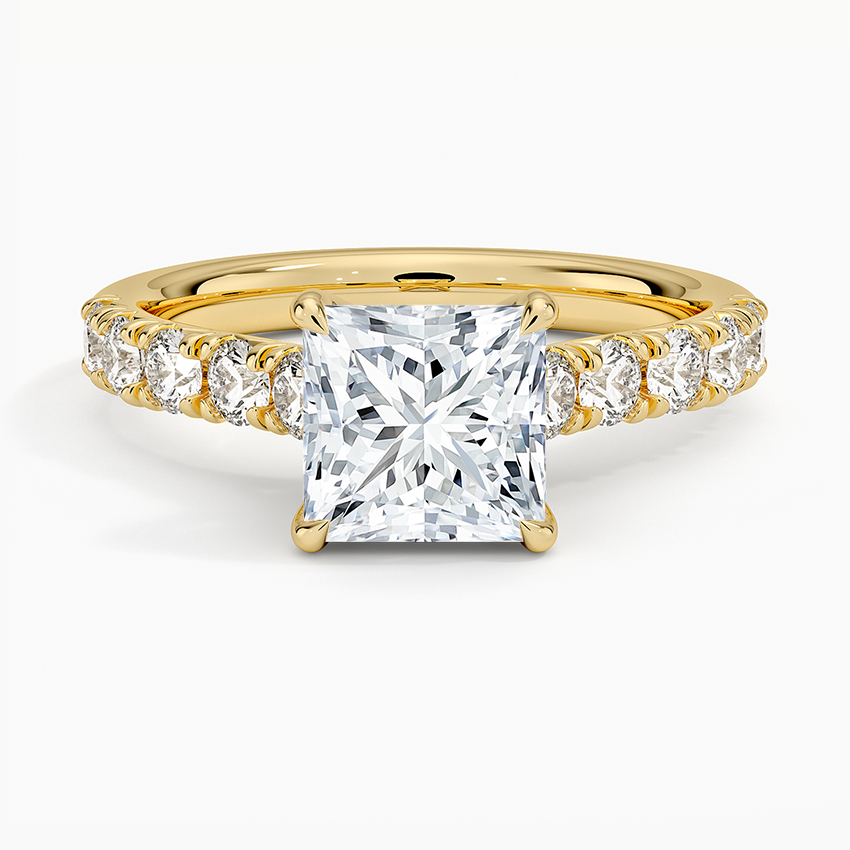 Anthology Half Coverage Diamond Ring (1/2 ct. tw.) Yellow Gold 18k Princess Engagement Ring