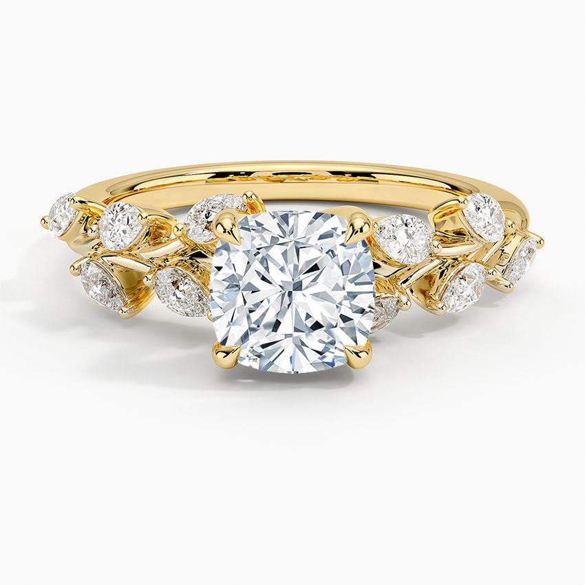 Amaranta Diamond Ring (1/2 ct. tw.) Yellow Gold 18k Cushion Engagement Ring