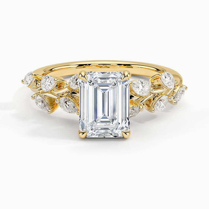 Amaranta Diamond Ring (1/2 ct. tw.) Yellow Gold 18k Emerald Engagement Ring