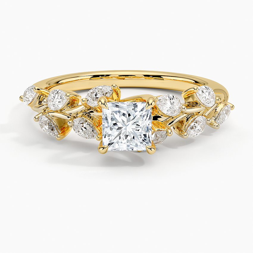 Amaranta Diamond Ring (1/2 ct. tw.) Yellow Gold 18k Princess Engagement Ring