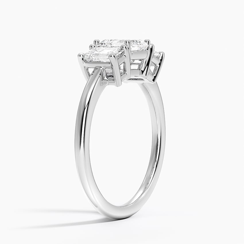 Luxe Rhiannon Three Stone Diamond Ring (3/4 ct. tw.) Platinum Asscher Engagement Ring