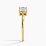 Luxe Rhiannon Three Stone Diamond Ring (3/4 ct. tw.) Yellow Gold 18k Asscher Engagement Ring