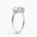Luxe Rhiannon Three Stone Diamond Ring (3/4 ct. tw.) Platinum Cushion Engagement Ring