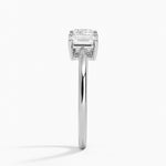 Luxe Rhiannon Three Stone Diamond Ring (3/4 ct. tw.) Platinum Cushion Engagement Ring