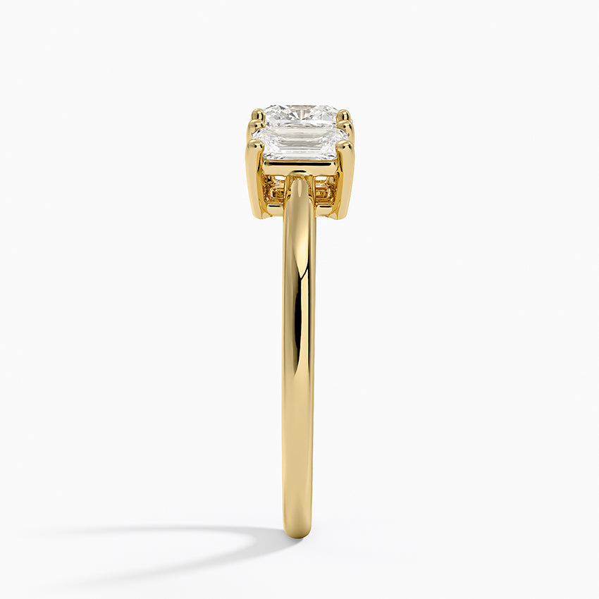 Luxe Rhiannon Three Stone Diamond Ring (3/4 ct. tw.) Yellow Gold 18k Cushion Engagement Ring