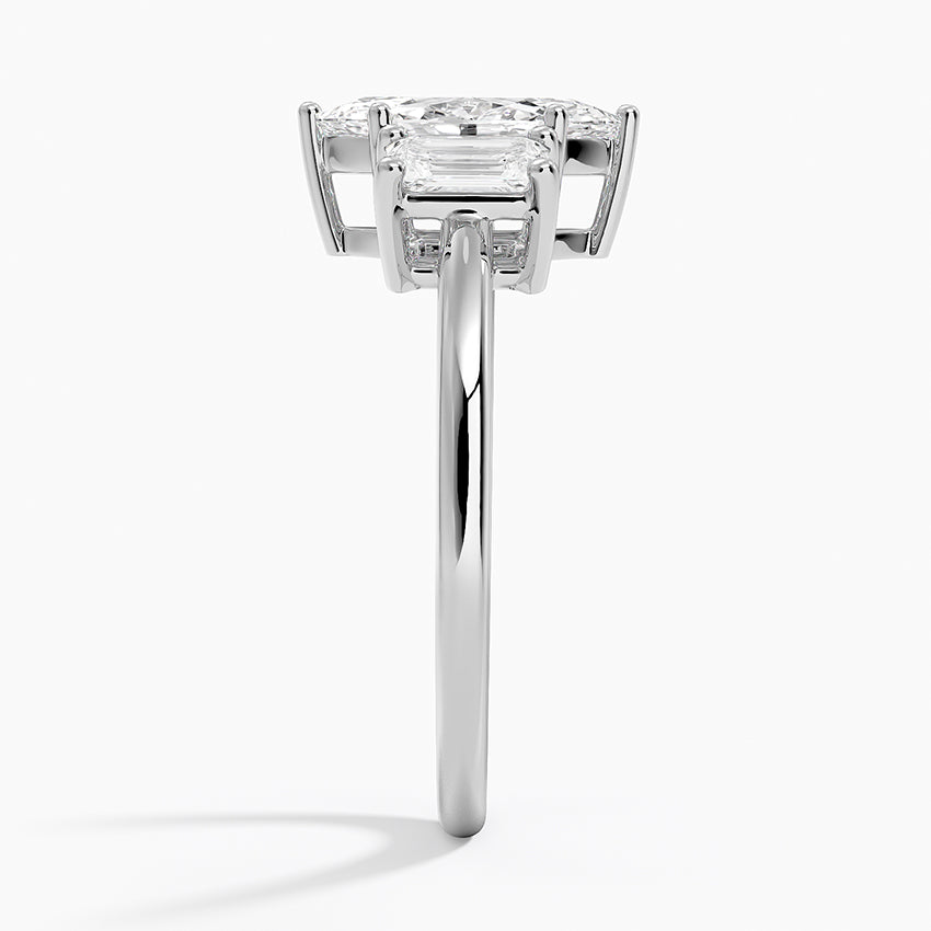 Luxe Rhiannon Three Stone Diamond Ring (3/4 ct. tw.) Platinum Marquise Engagement Ring