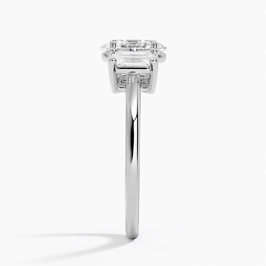 Luxe Rhiannon Three Stone Diamond Ring (3/4 ct. tw.) Platinum Oval Engagement Ring