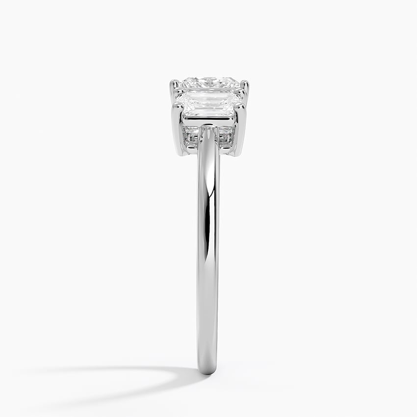 Luxe Rhiannon Three Stone Diamond Ring (3/4 ct. tw.) Platinum Princess Engagement Ring
