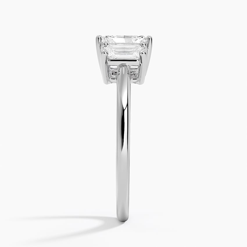 Luxe Rhiannon Three Stone Diamond Ring (3/4 ct. tw.) Platinum Radiant Engagement Ring