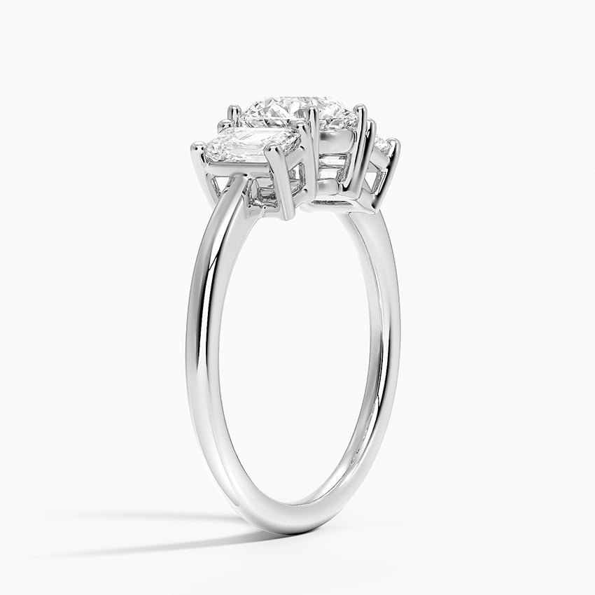 Luxe Rhiannon Three Stone Diamond Ring (3/4 ct. tw.) Platinum Round Engagement Ring