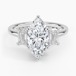 Luxe Rhiannon Three Stone Diamond Ring (3/4 ct. tw.) Platinum Marquise Engagement Ring