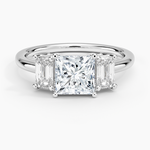 Luxe Rhiannon Three Stone Diamond Ring (3/4 ct. tw.) Platinum Princess Engagement Ring