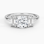 Luxe Rhiannon Three Stone Diamond Ring (3/4 ct. tw.) Platinum Round Engagement Ring