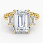 Luxe Rhiannon Three Stone Diamond Ring (3/4 ct. tw.) Yellow Gold 18k Emerald Engagement Ring