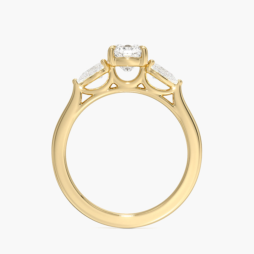 Opera Perfect Fit Diamond Ring Yellow Gold 18k Cushion Engagement Ring