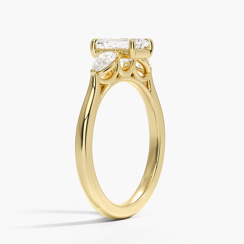 Opera Perfect Fit Diamond Ring Yellow Gold 18k Emerald Engagement Ring