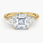 Opera Perfect Fit Diamond Ring Yellow Gold 18k Asscher Engagement Ring