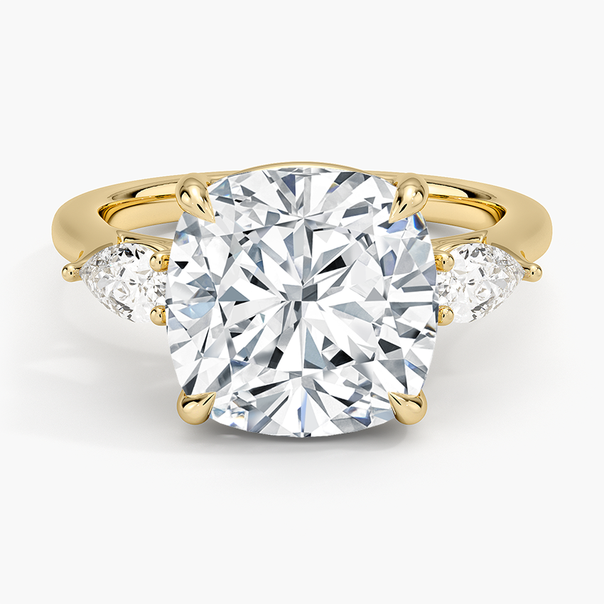 Opera Perfect Fit Diamond Ring Yellow Gold 18k Cushion Engagement Ring