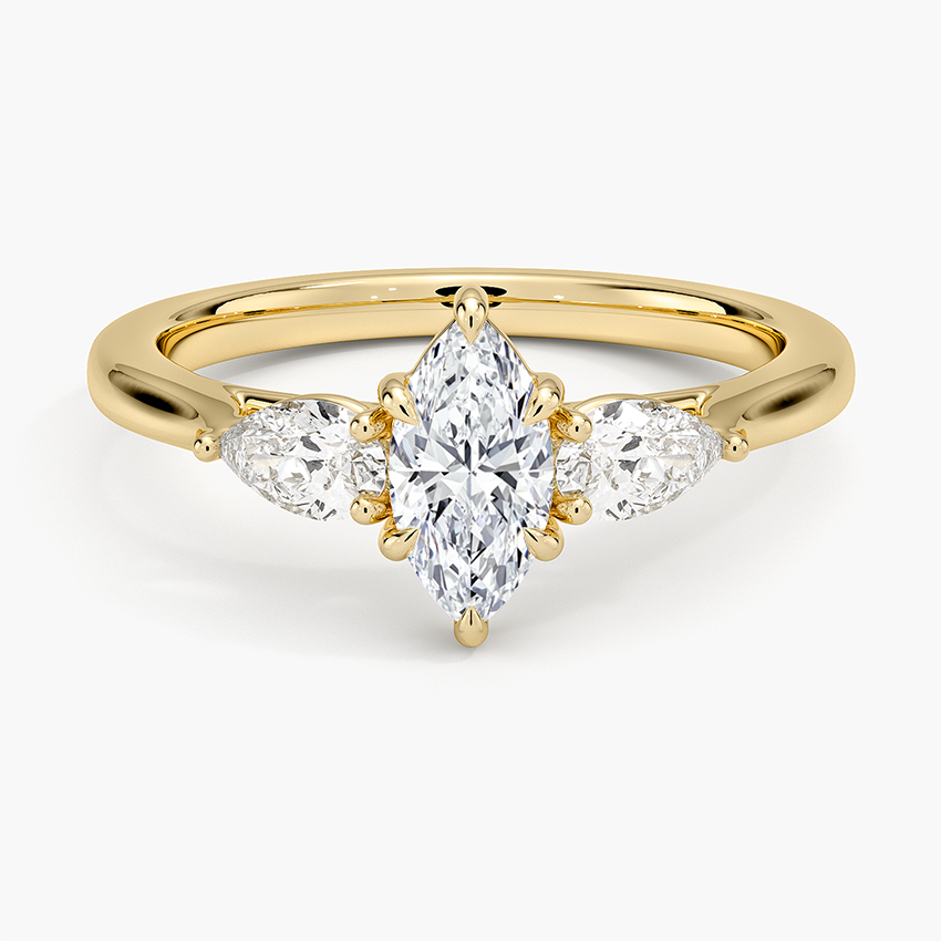 Opera Perfect Fit Diamond Ring Yellow Gold 18k Marquise Engagement Ring