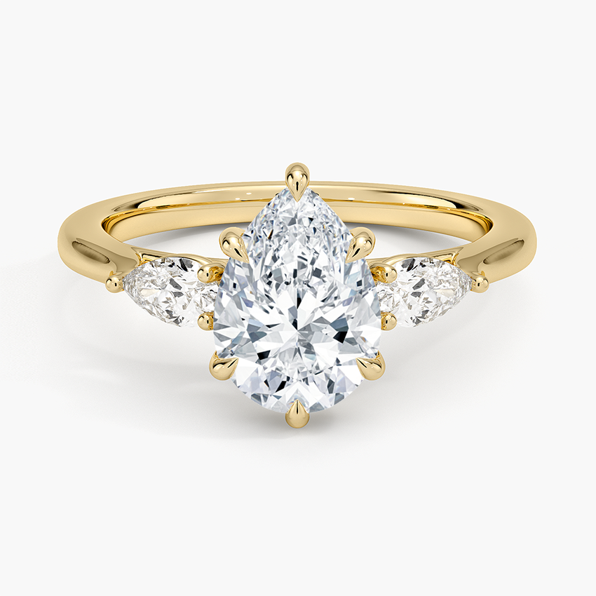 Opera Perfect Fit Diamond Ring Yellow Gold 18k Pear Engagement Ring