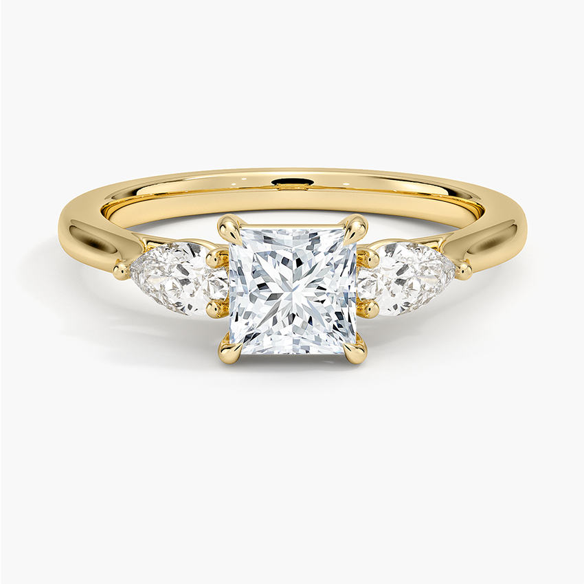 Opera Perfect Fit Diamond Ring Yellow Gold 18k Princess Engagement Ring