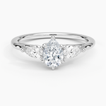 Luxe Delilah Three Stone Pear Diamond Ring Platinum Pear Engagement Ring