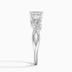 Budding Willow Three Stone Diamond Ring Platinum Asscher Engagement Ring