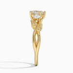 Budding Willow Three Stone Diamond Ring Yellow Gold 18k Heart Engagement Ring