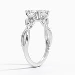 Budding Willow Three Stone Diamond Ring Platinum Marquise Engagement Ring