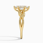 Budding Willow Three Stone Diamond Ring Yellow Gold 18k Marquise Engagement Ring