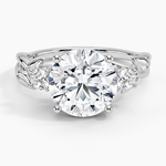 Budding Willow Three Stone Diamond Ring Platinum Round Engagement Ring