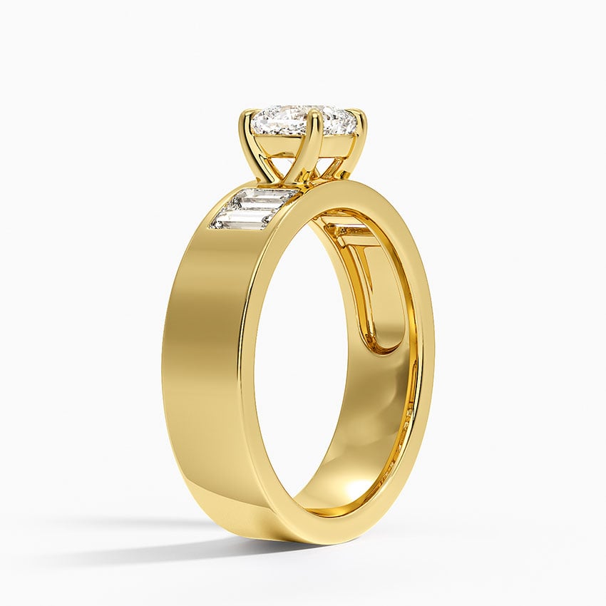 Peyton 5mm Channel-Set Diamond Ring Yellow Gold 18k Cushion Engagement Ring