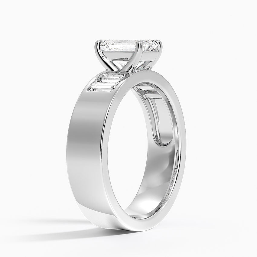 Peyton 5mm Channel-Set Diamond Ring Platinum Emerald Engagement Ring