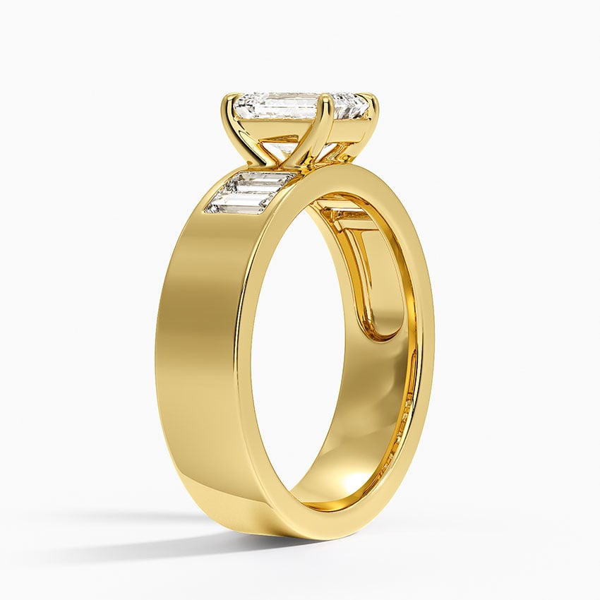 Peyton 5mm Channel-Set Diamond Ring Yellow Gold 18k Emerald Engagement Ring