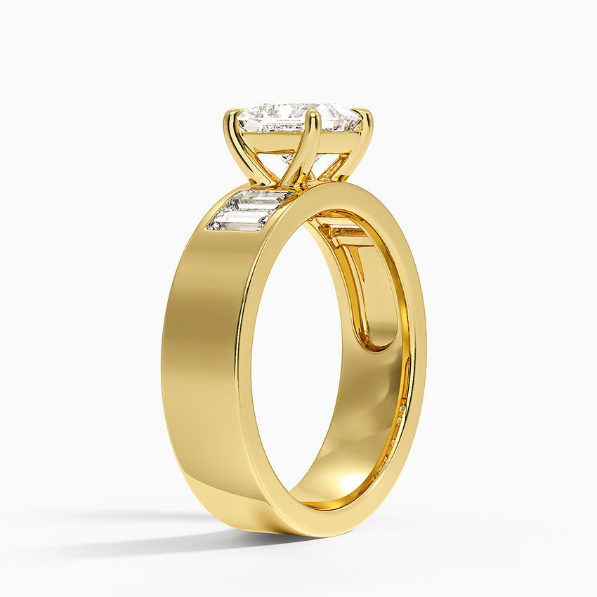 Peyton 5mm Channel-Set Diamond Ring Yellow Gold 18k Princess Engagement Ring