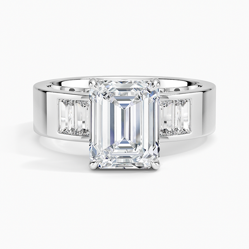 Peyton 5mm Channel-Set Diamond Ring Platinum Emerald Engagement Ring