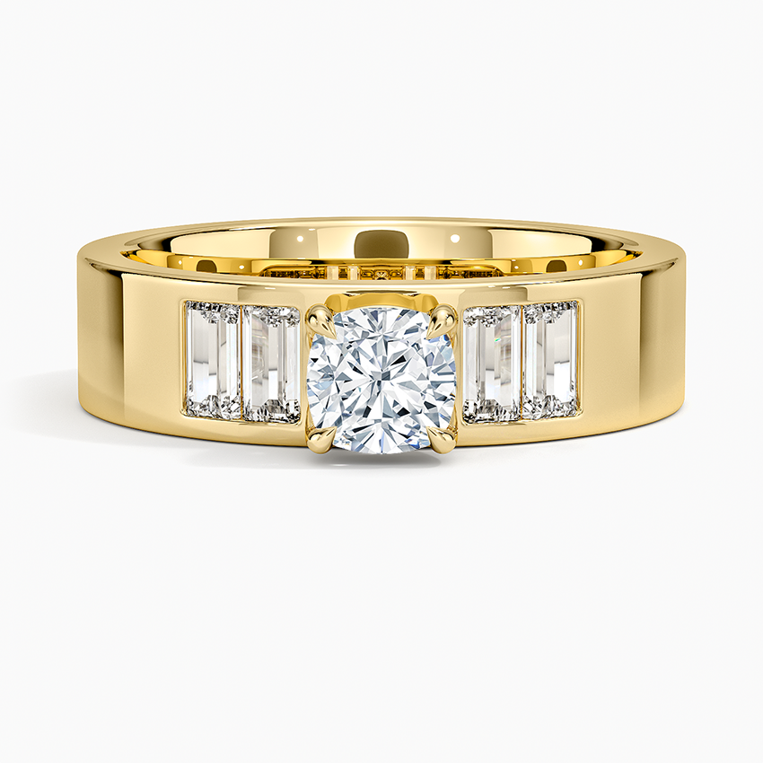 Peyton 5mm Channel-Set Diamond Ring Yellow Gold 18k Cushion Engagement Ring