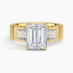 Peyton 5mm Channel-Set Diamond Ring Yellow Gold 18k Emerald Engagement Ring