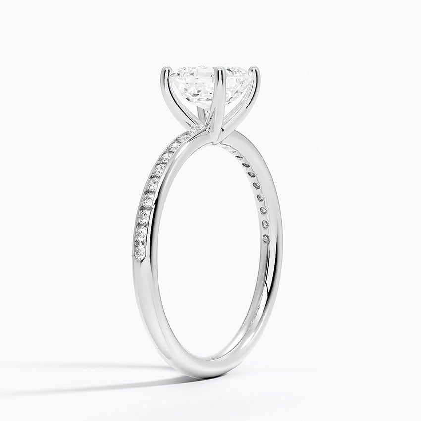 Tabitha Channel Set Diamond Ring Platinum Asscher Engagement Ring