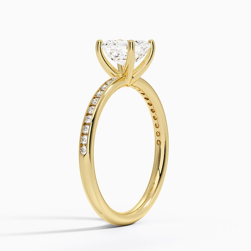 Tabitha Channel Set Diamond Ring Yellow Gold 18k Asscher Engagement Ring