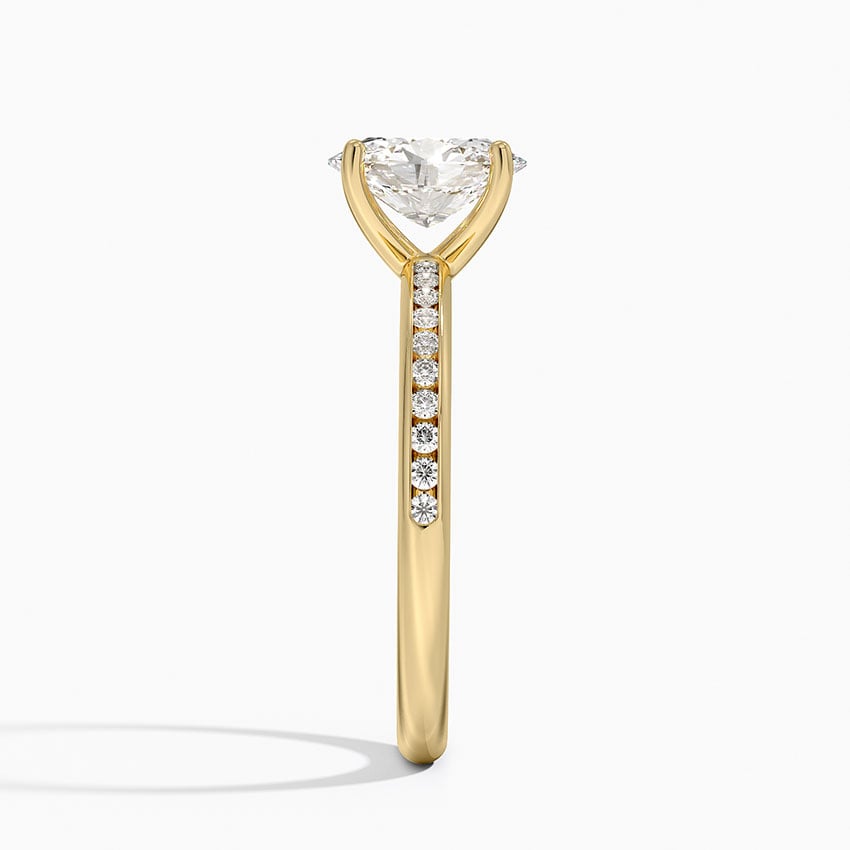 Tabitha Channel Set Diamond Ring Yellow Gold 18k Oval Engagement Ring